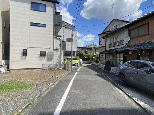 紫竹上竹殿町 土地(2号地)の前面道路含む現地写真