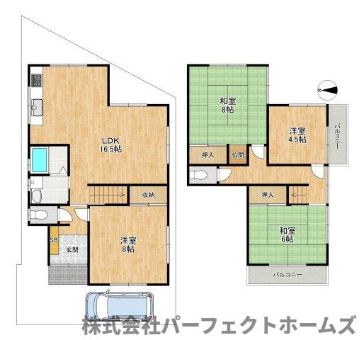 禁野本町1丁目O.C中古戸建の間取り
