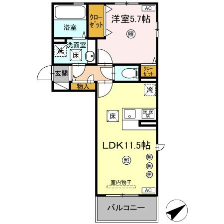 カーサ　ミーア八代の間取り