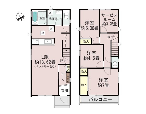 春日市春日原東町4丁目第1-4棟(B号棟)の間取り
