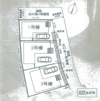 【区画図】 | 新築　京王相模原線　JR横浜線　橋本駅　谷ケ原 | 土地面積、113.26㎡　建物面積、89.10㎡　間取り3LDK
１F　LDK16帖、
２F　8.5帖　6帖　6帖