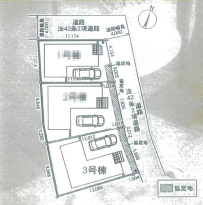 【区画図】 | 新築　京王相模原線　JR横浜線　橋本駅　谷ケ原 | 土地面積、113.26㎡　建物面積、89.10㎡　間取り3LDK
１F　LDK16帖、
２F　8.5帖　6帖　6帖