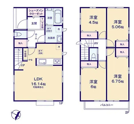 【間取り】 | 八千代台北11丁目　新築戸建て　A号棟 | 間取り図