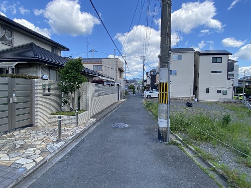 紫竹上竹殿町 土地(3号地)の前面道路含む現地写真