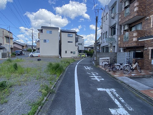 紫竹上竹殿町 土地(3号地)の前面道路含む現地写真