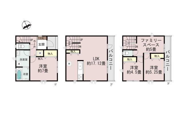 春日市春日原東町4丁目第1-4棟(D号棟)の間取り