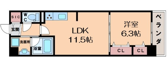 【間取り】 | グランセジュール大国町