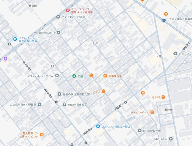 ★東近江市東沖野　新築一戸建ての地図