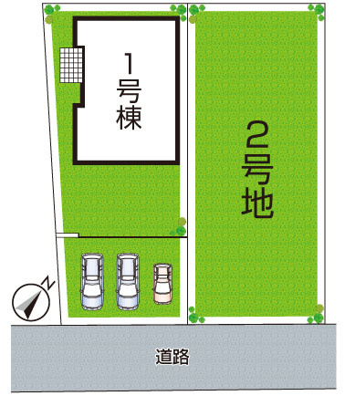 ★東近江市東沖野　新築一戸建ての区画図|全２区画