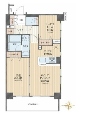 日神デュオステージ三ッ沢公園の間取り|新規リノベーション実施済みです。角部屋で、２面採光です。エアコン２基付ですぐに生活を始められます。