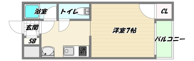 大阪市東淀川区下新庄１丁目の賃貸マンションの間取り