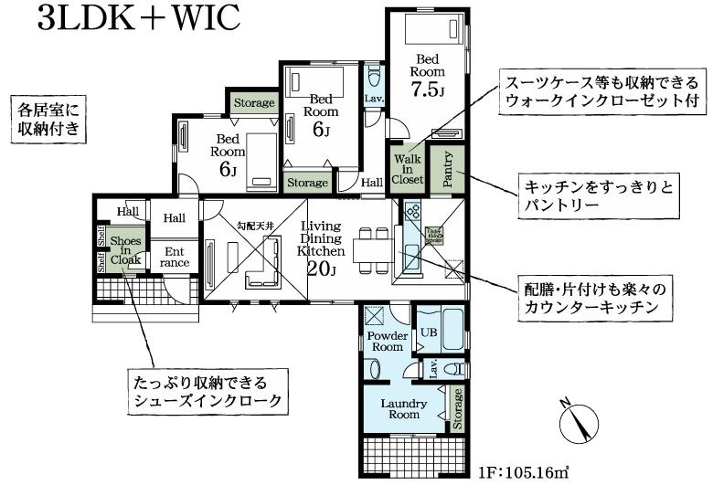 リーブルガーデン．S　熊谷肥塚第３　の間取り|１号棟間取り図
