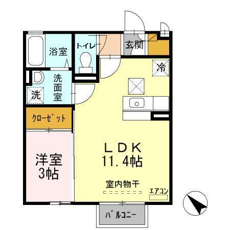 ラヴェスト・コート　Aの間取り|間取図