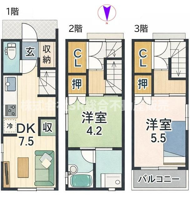 三ノ瀬3丁目中古テラスハウスの間取り|2026年2月内装リフォーム済みで室内大変キレイです♪