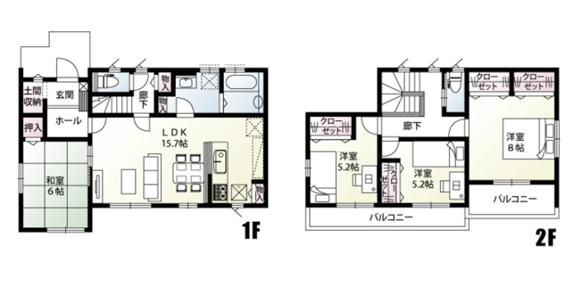 【間取り】 | 加須市北下新井8区画　新築戸建　全8棟　6号棟