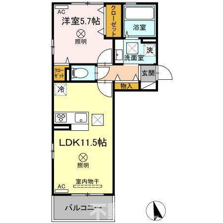 ウェスタ古閑中の間取り