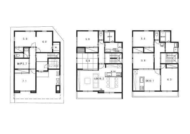 【間取り】 | 旭区今市１丁目中古戸建 | 中古戸建　8LDDKK+S　土地面積：122.74平米　建物面積：199.84平米　南向き