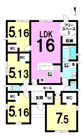 白鳥町 3号棟の間取り|4LDKになります。