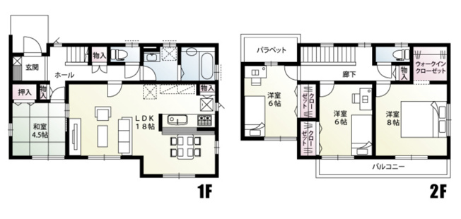 【間取り】 | 加須市北下新井8区画　新築戸建　全8棟　8号棟