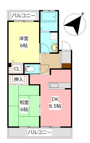 ルシオール･シャインの間取り|※同タイプの部屋写真です