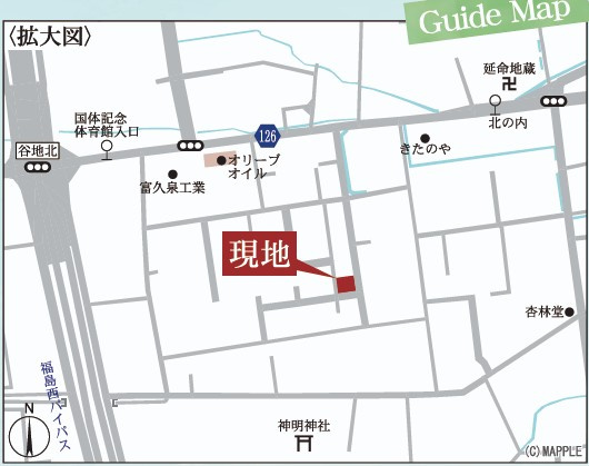 新築戸建・新築建売　福島市八木田第7　吉井田小・岳陽中の地図