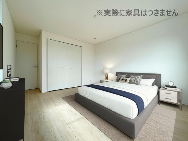 新築戸建・新築建売　郡山市大槻町第38　開成小・第一中の洋室|画像はバーチャルホームステージングの加工による演出で、実際の家具は付きません。