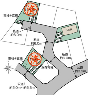 【区画図】 | 郡山市安積町南長久保1丁目新築一戸建て3棟