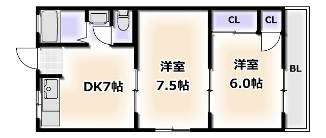 マンションエイタツの間取り