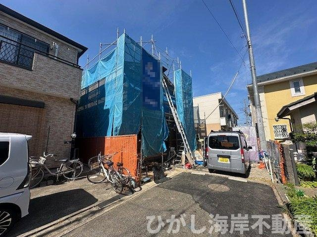 茅ヶ崎市柳島1丁目　新築戸建の外観|5月2日撮影　建築中　現地外観