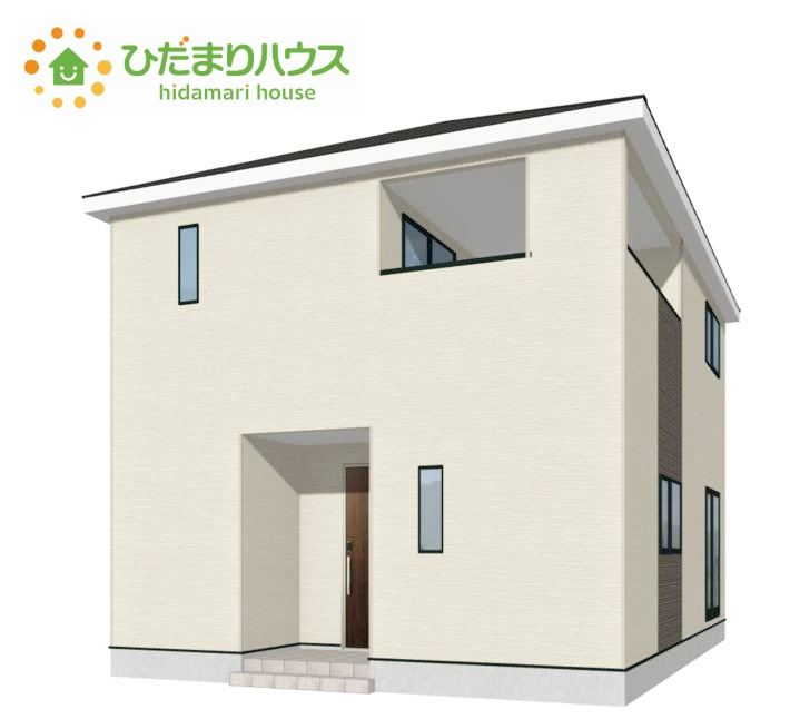 高萩市有明町第6　新築戸建の外観パース|南向きで日当たり良好(^^♪