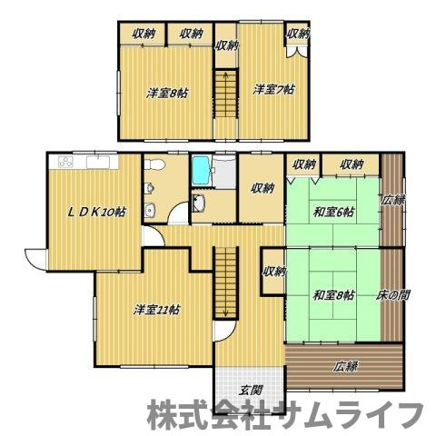 【間取り】 | 嘉麻市漆生　戸建て