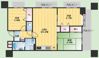 【間取り】 | レジデンス鷹ヶ巣千里中央