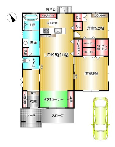 和歌山市古屋　平屋建住宅の間取り