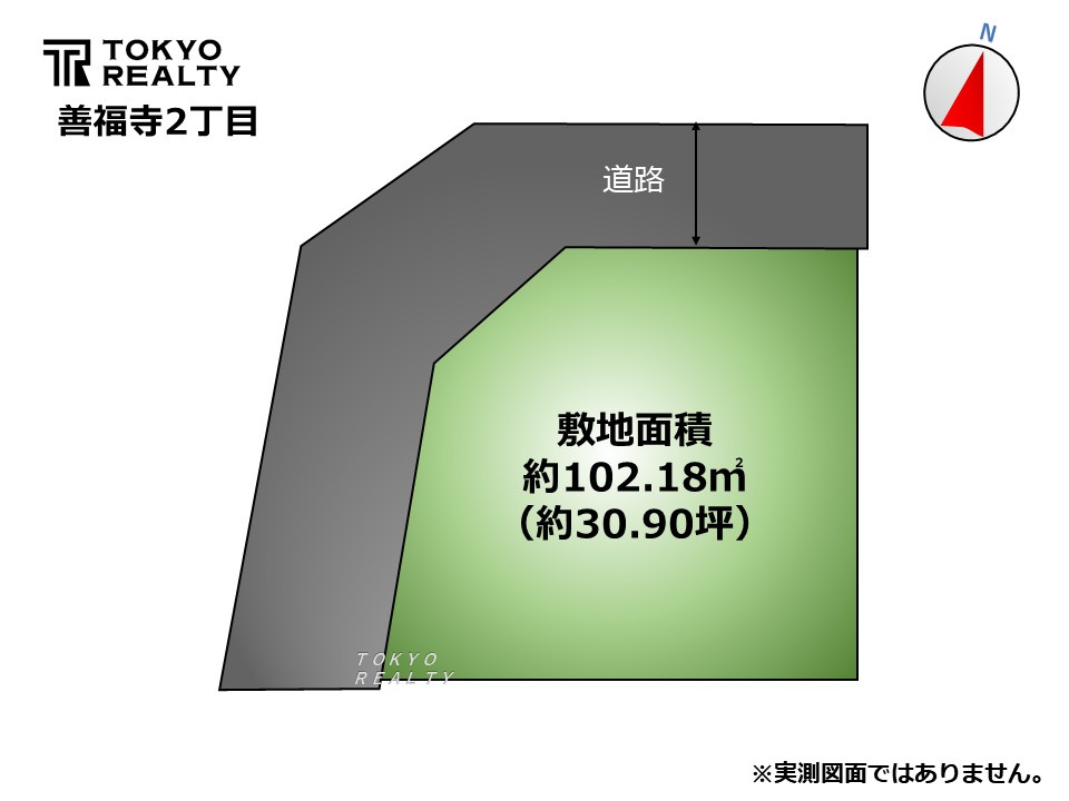 杉並区善福寺2丁目　建築条件無し売地の区画図|区画図

現地ご見学希望・資料請求などお気軽にお問い合わせ下さい！
03-5990-5201