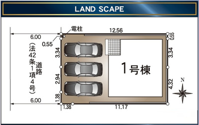 【区画図】 | 焼津市石津第6　新築戸建　全1棟 | ３台駐車可能！ゆったりスペースで駐車も楽ちん♪