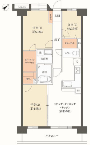 【間取り】 | ライオンズマンション上野芝5丁