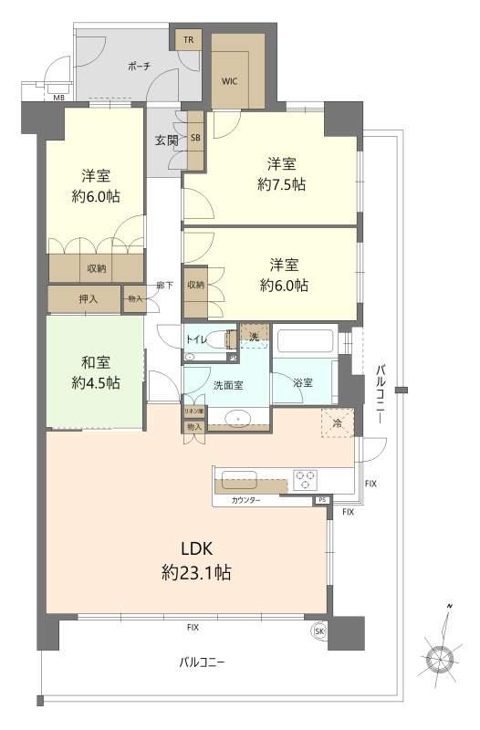 セントアースの間取り|間取図