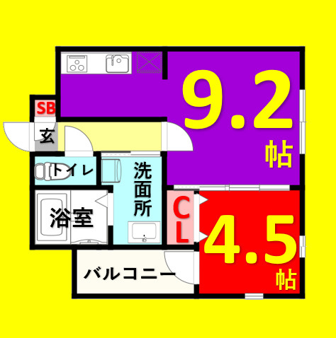 ＭＯＶＥ山王　ＷＥＳＴ　名古屋市賃貸　仲介手数料無料の間取り