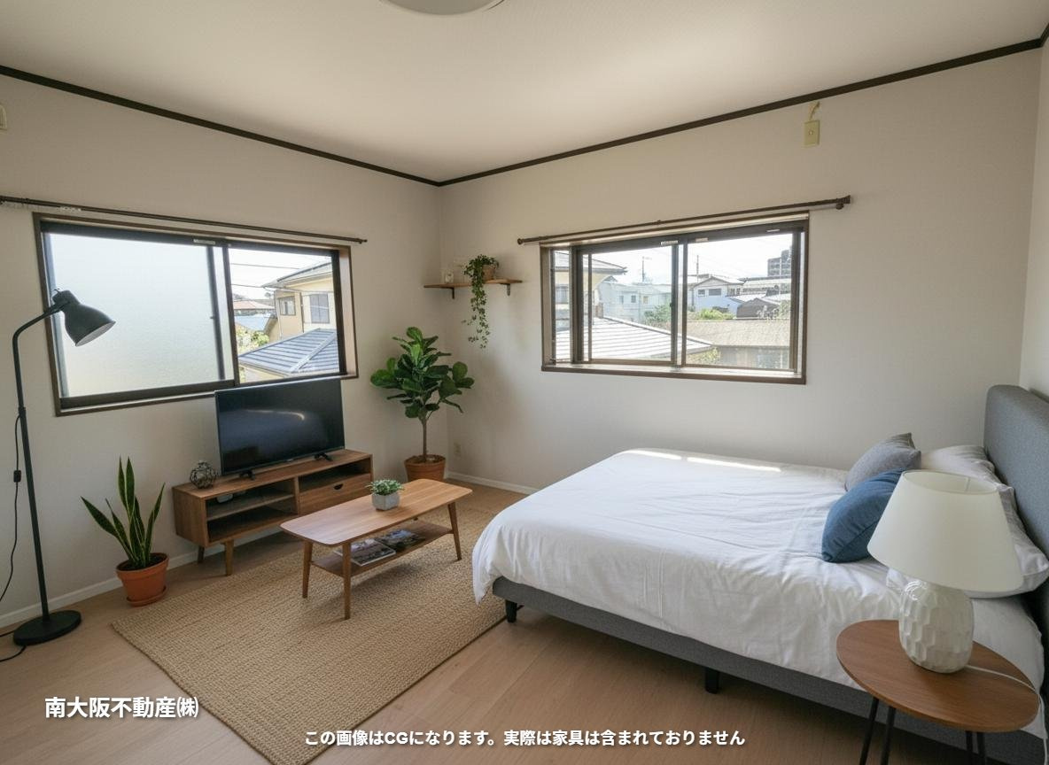 堺市東区関茶屋戸建ての洋室|家具はAI画像です。