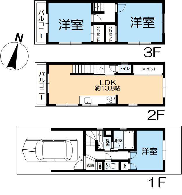 東灘区田中町4丁目 戸建ての間取り