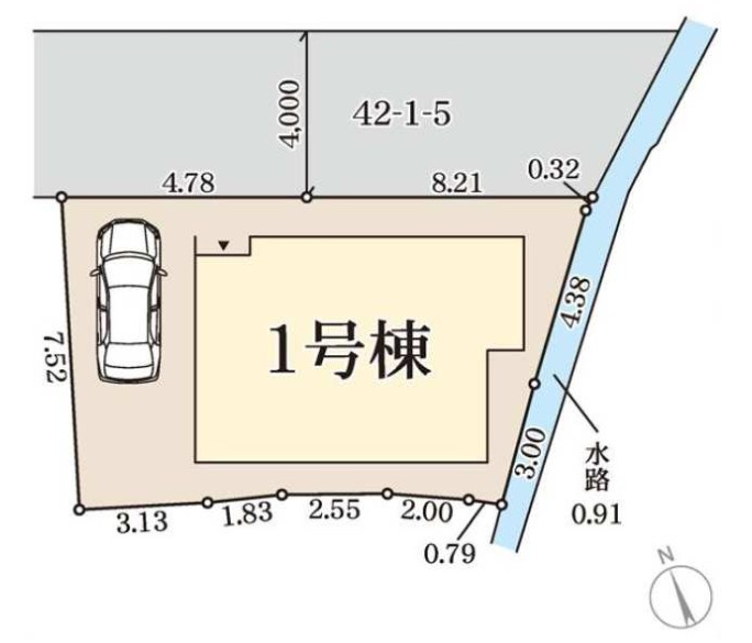 池田市畑１　新築戸建【１区画】の区画図