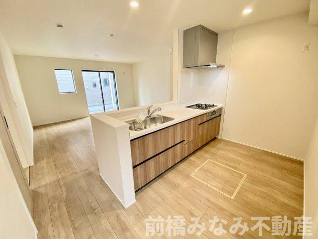 【新築平屋】玉村町板井23-1期　６号棟(全７棟)　リナージュ　新築建売分譲のキッチン|キッチンでお料理をお楽しみください