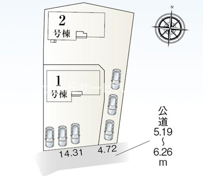 【区画図】 | 磐田市福田中島 新築一戸建て 1号棟 | 1号棟の区画図です