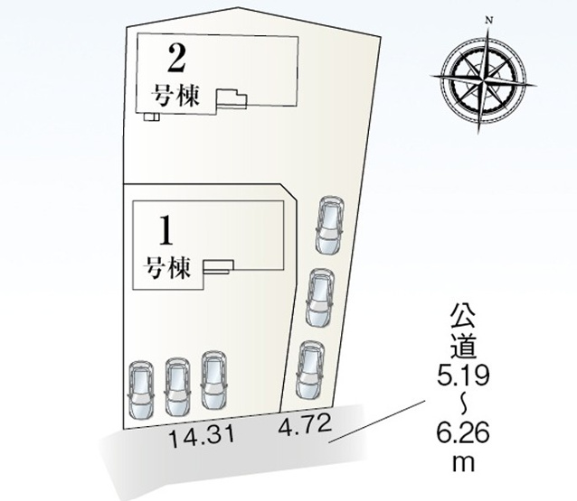 【区画図】 | 磐田市福田中島 新築一戸建て 1号棟 | 1号棟の区画図です