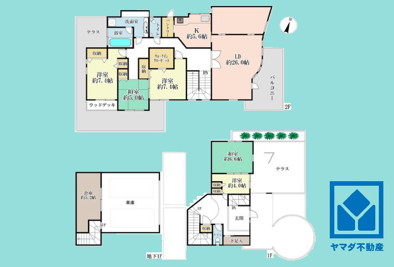 西宮市甲陽園西山町の間取り