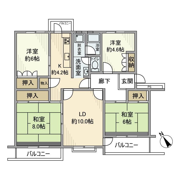 みつわ台３丁目１３番住宅１０号棟の間取り