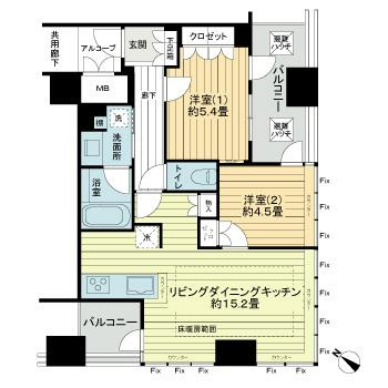 【間取り】 | ジオ　グランデ梅田