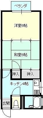 龍神ハイツＮｏ．１０の間取り