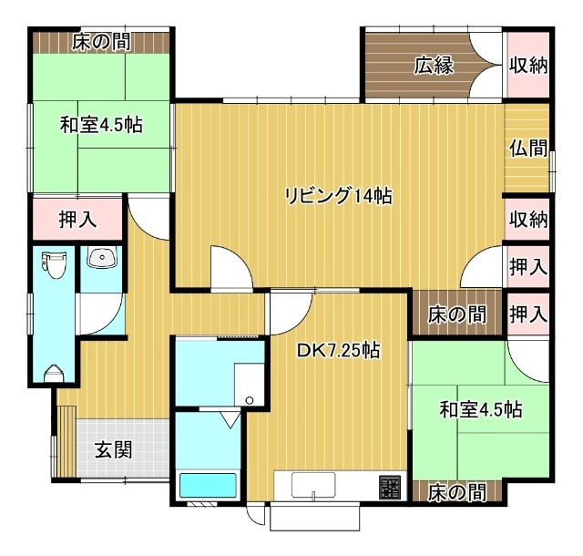 天神3丁目平屋戸建の間取り