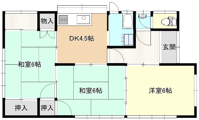 大黒町一戸建の間取り